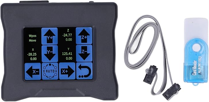 CNC Offline Controller, 8 Pin Connector Port Offline Control Module with LCD Touchscreen Small Memory Card for 3018 3020 4540 Series CNC 3 Axes Engraving Machine