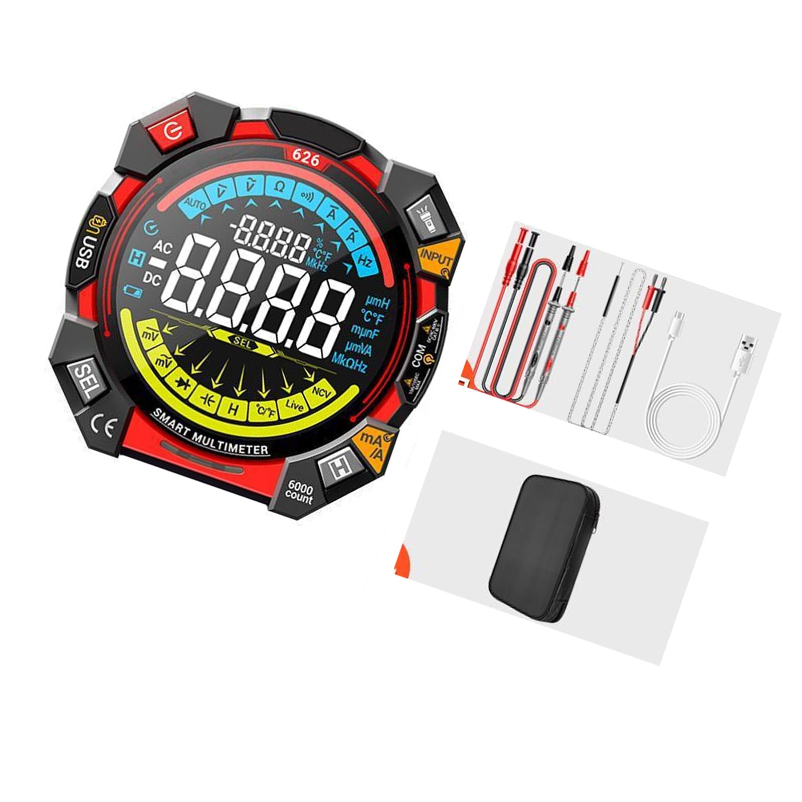 Multifunction Digital Multimete TrueRMS Handheld High Precisions Tester NCV Votage Current Resistance Voltages Tester Multimeter