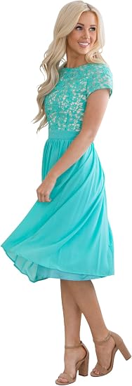 Jen Olivia Lace \u0026 Chiffon Modest Dress 