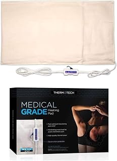 Medical Grade Heating pad with Auto Moist Heat by Thermotech, High Heat Heating pad for Relief from Back Pain, Muscle Soreness and Cramps - Mini Analogue - 19" by 7" - with Manual Clicker Controller