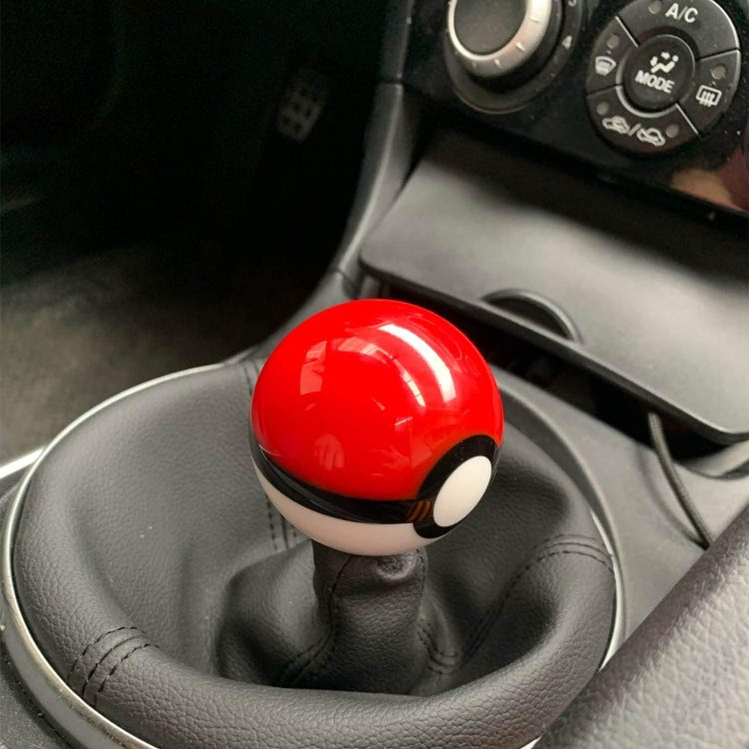 BOWERKAR Pokeball Gear Shift Knob for 4 5 6 Speed 2.15 Inches for Most Car Models with 3 Adapters