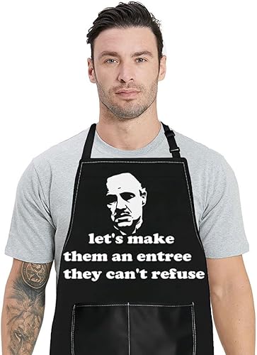 WZMPA Delantal de padrino Vito Corleone Fans Regalos Let's Make Them An Entree They Can't Rechazar Delantal de hornear para hombres y mujeres
