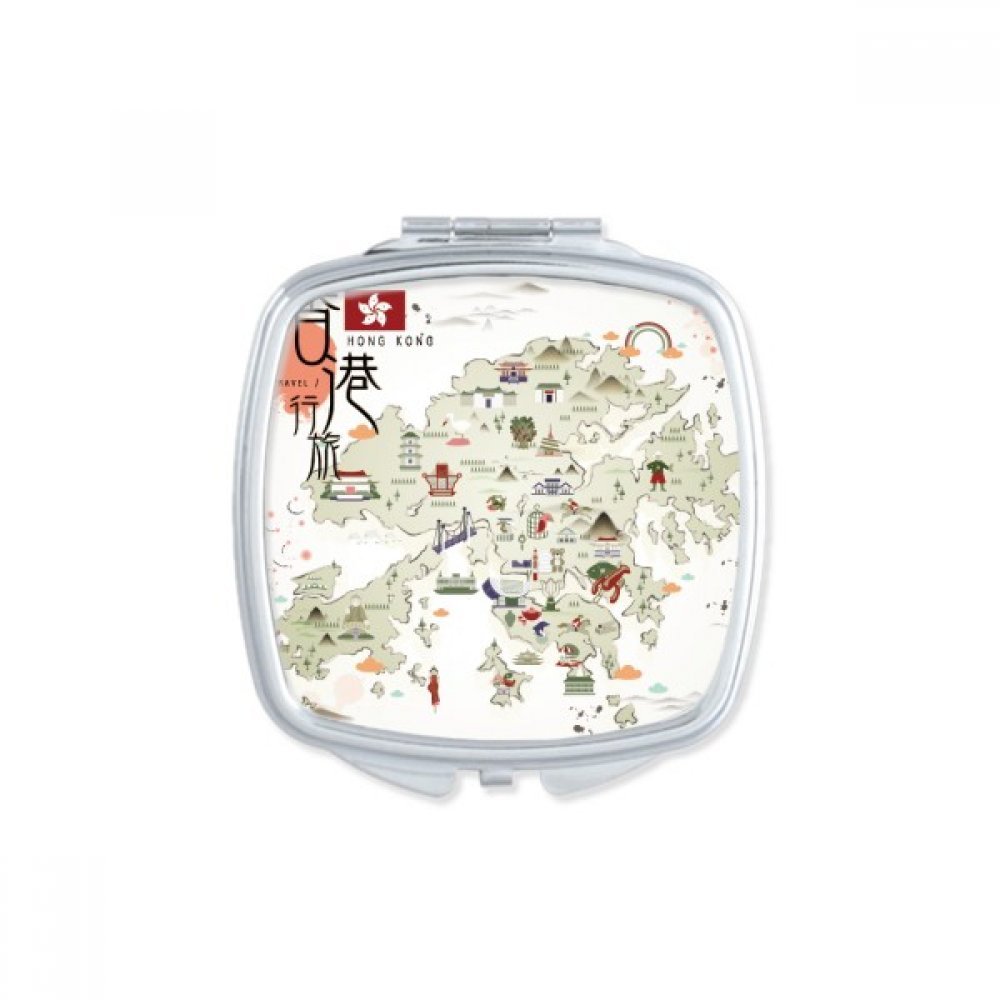 Miroir compact de poche cartoon voyage miroir nomade pour retouche maquillage en déplacement