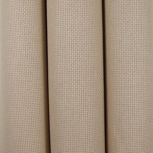 Image of KCS 3 pc of 15 inch x 18 inch Counted Cross Stitch Cotton Aida Cloth Needlework Fabric (Khaki, 16CT)