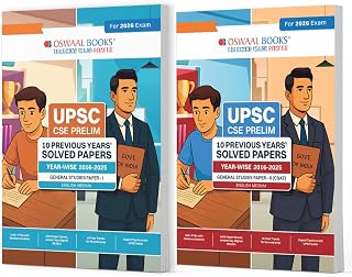 Oswaal UPSC CSE Prelims 10 Previous Years' Solved Papers | General Studies | Paper I & II | Year-Wise 2016-2025 | English ... Price In India