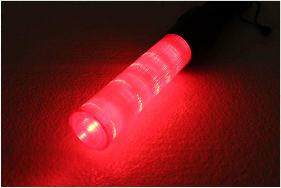 2-Piece Red Plastic Signal Light Sticks | 13.5" (34.3 cm) Length | Advanced LED | Dual Modes | Ergonomic Grip | Ideal for Night Operations & Adventures.