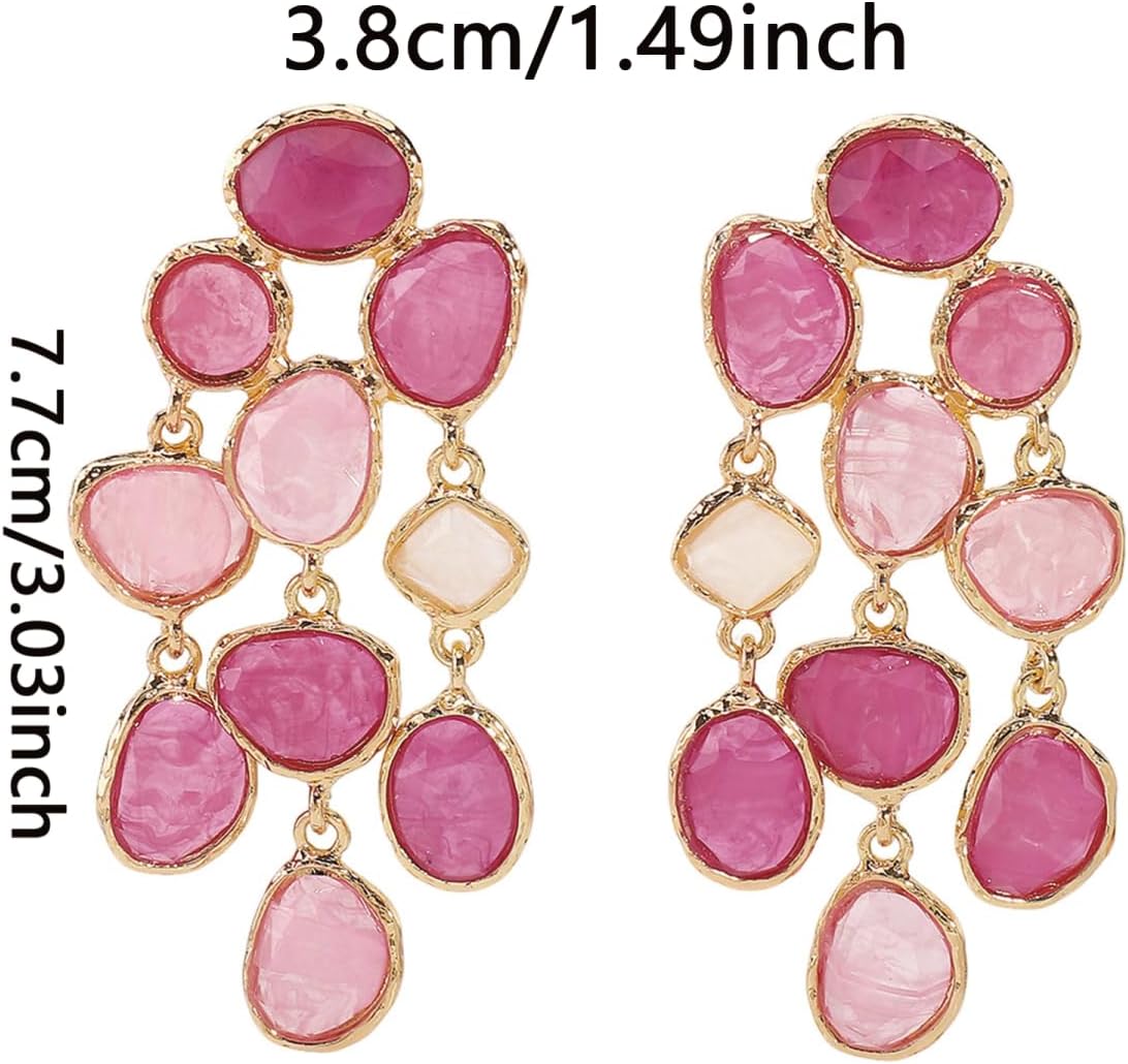 Colorful Crystal Tassel Earrings for Women Boho Long Dangle Earrings Vintage Drop Jewelry Wedding Bridal Prom Accessories