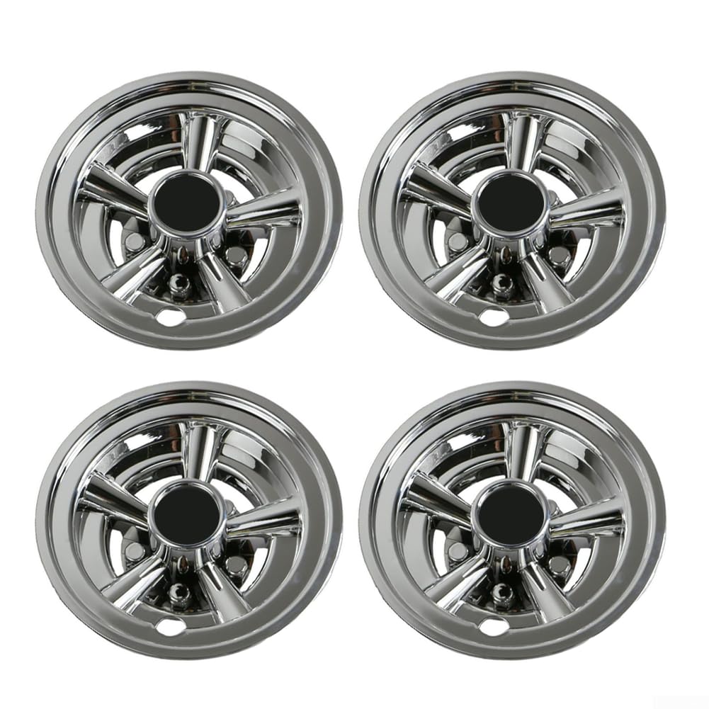 Cubiertas de rueda de carrito de acero inoxidable de 8 pulgadas, cubo para EZGO, juego de 4 cubiertas de llantas plateadas, accesorios de repuesto para ruedas de carrito (cuatro)