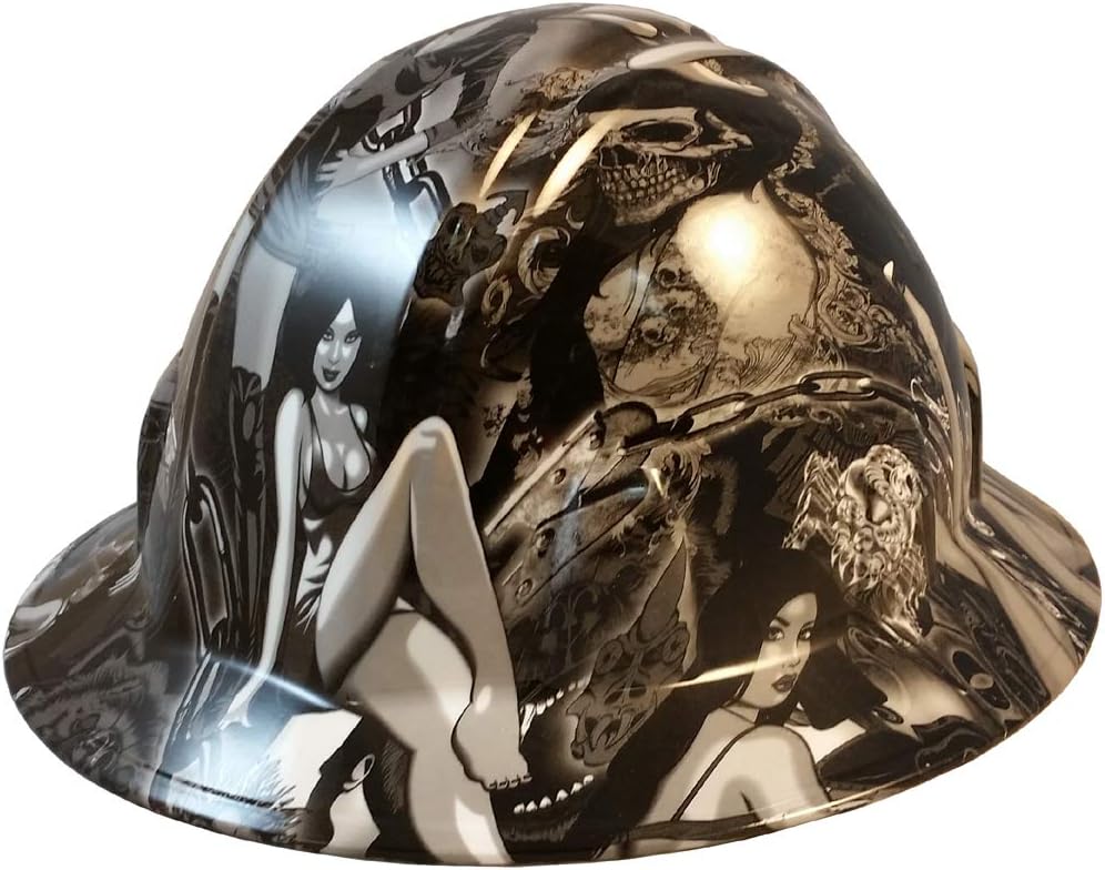 Hydrographic Full Brim Hard Hats with 6 Point Suspension - Vintage Pin Up Girls