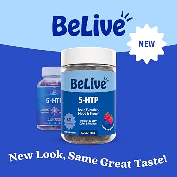 BeLive 5-HTP Zero Sugar Gummies, for Better Sleep and Mood Support, 120 Ct