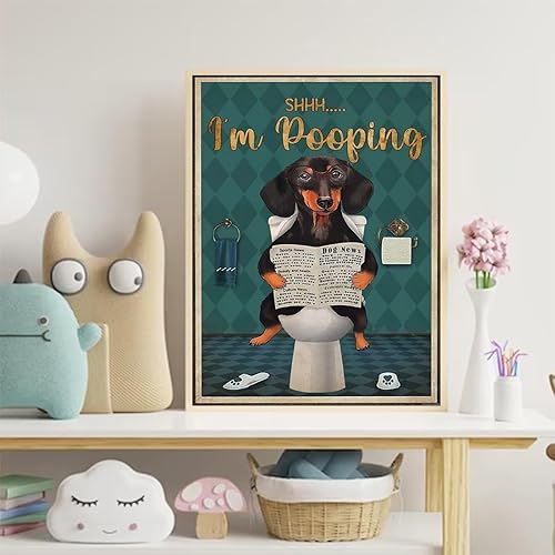 Miniatura 3 de UPABLUNSO Kits de pintura de diamantes 5D Dachshund I'm Pooping Kits de arte de diamantes para regalo, pintura de diamantes, perfecto para