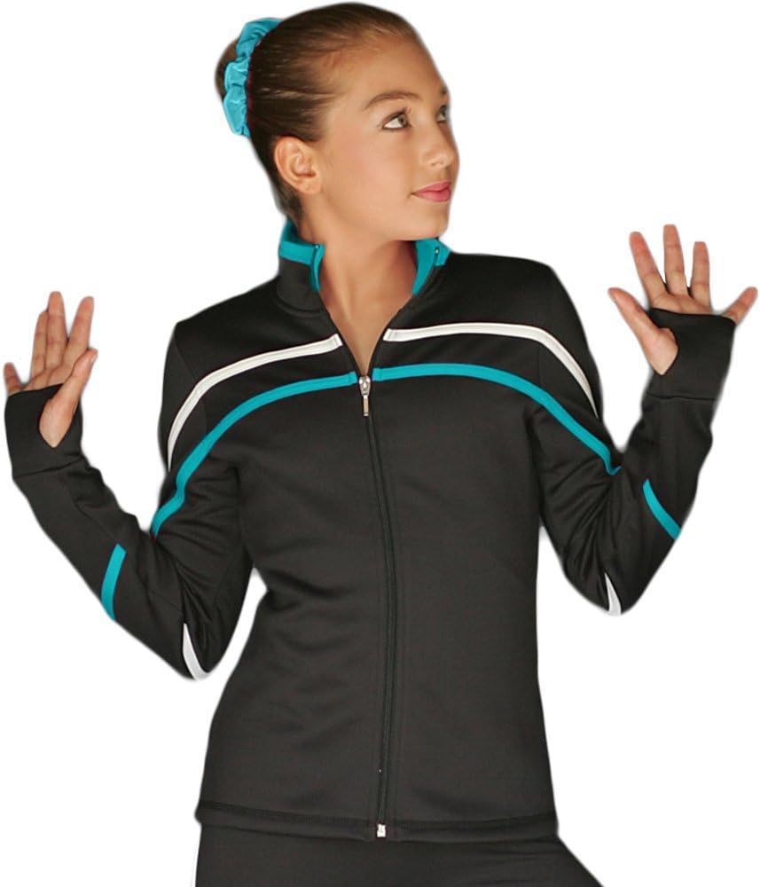 ChloeNoel J618F 2-Tone Piping Light Weight Fleece Figure Skating Jacket