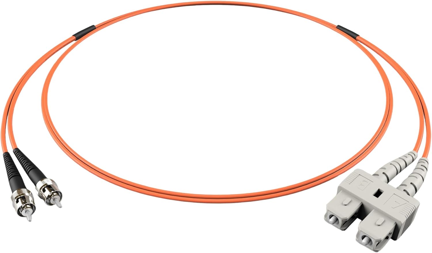 FiberCablesDirect OM1 Multimode Fiber Patch Cable | Length Options 0.5M–300M | LC ST | 25M (82.02ft) | Duplex 62.5/125µm | 1Gb Ethernet | Orange OFNR PVC