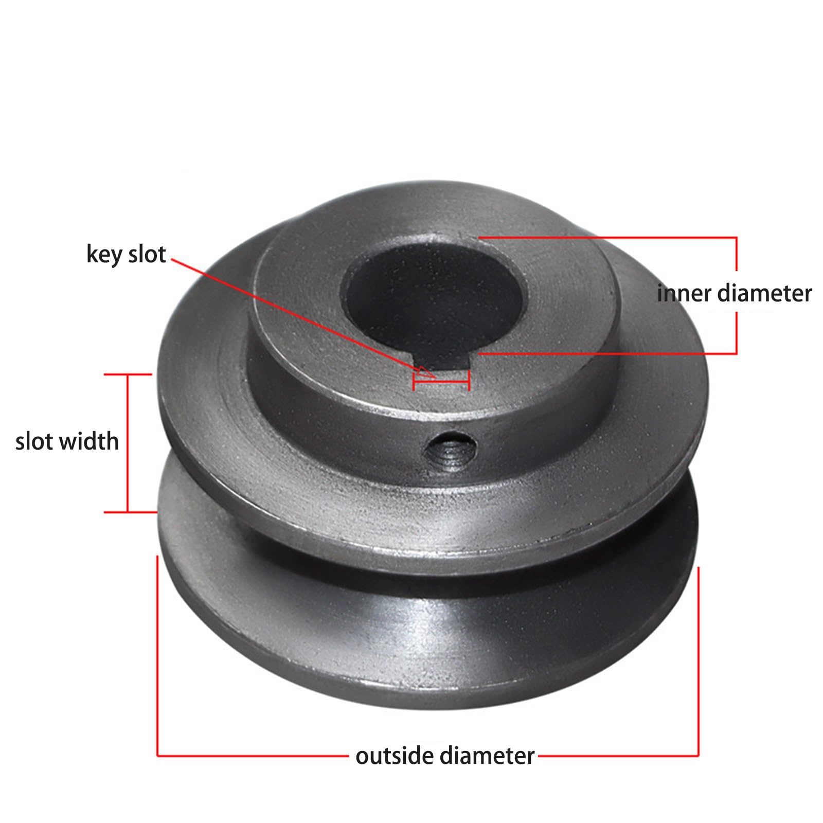 OD 130mm A Motores De Ranura Única Reductor Polea De Correa En V Agujeros Interiores 19-30mm, Fijación De Tornillo, 1 Uds(25-8)