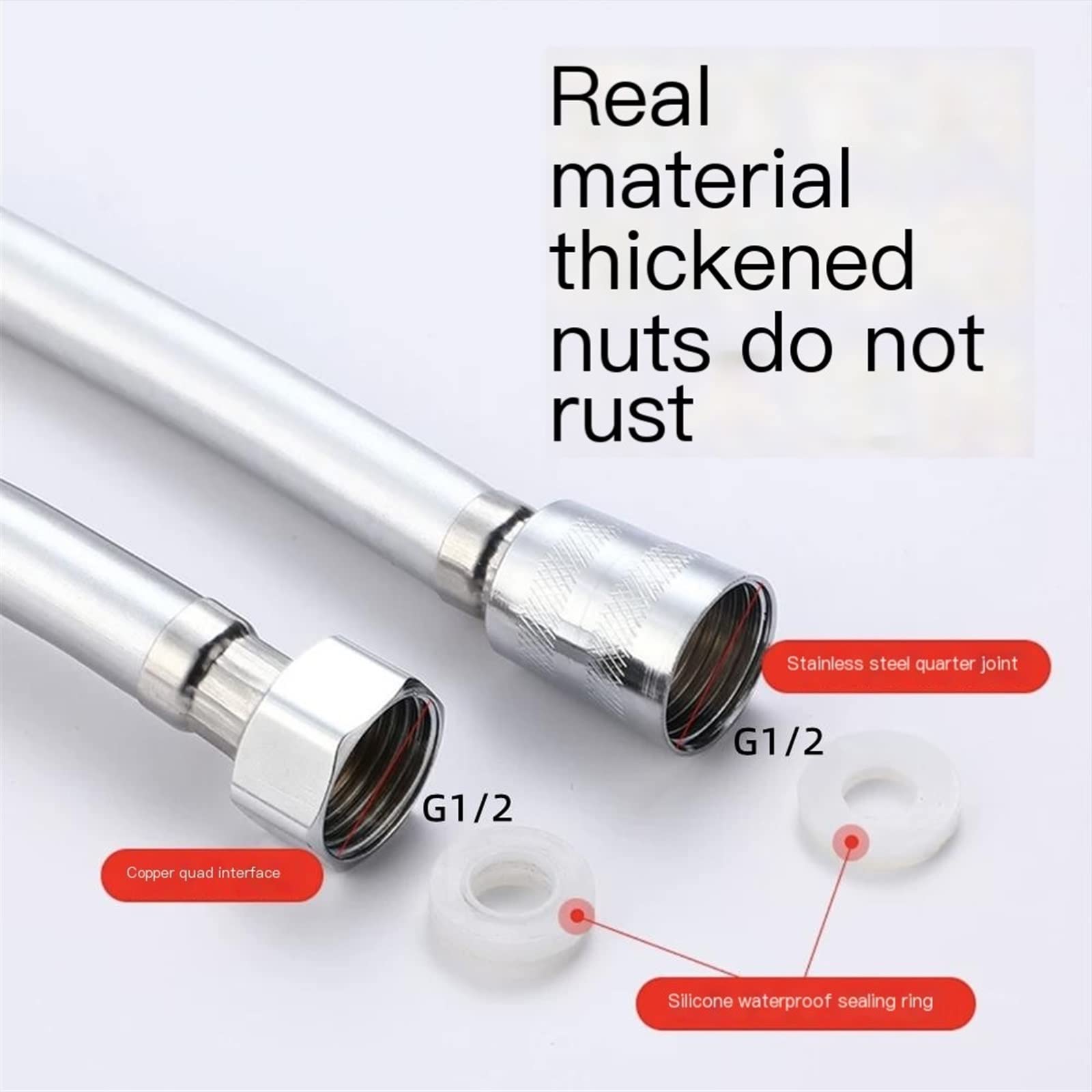 Tubo doccia universale, Flessibile doccia 1,5 M Flessibile doccia ad alta pressione for vasca da bagno Soffione doccia portatile Tubo idraulico Tubo acqua bagno