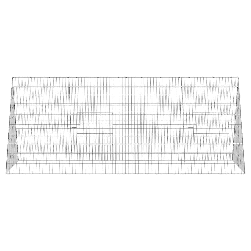 Jaula para pollos plateada, 215 x 100 x 85 cm, de acero galvanizado, resistente recinto para pollos y aves de corral en el jardín, estable para pequeños animales para exteriores y terrazas