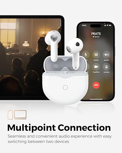Miniatura 4 de SoundPEATS Auriculares inalámbricos Air4 con sonido Snapdragon AptX Adaptive less, Qualcomm QCC3071 Bluetooth 5.3 Auriculares con Boost Bass, 6