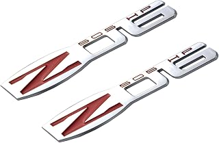 Aimoll 2pcs Corvette C6 Z06 Chevy Emblems,3D Badges 505 Hp Fender Replacement for 2006-2013 Chevrolet Corvette C6 (Chrome red)