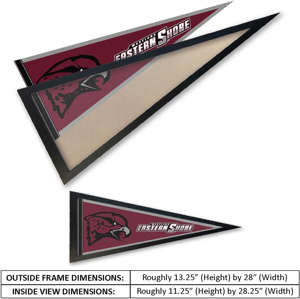 College Flags & Banners Co. Maryland Eastern Shore Hawks Pennant and Wood Pennant Frame