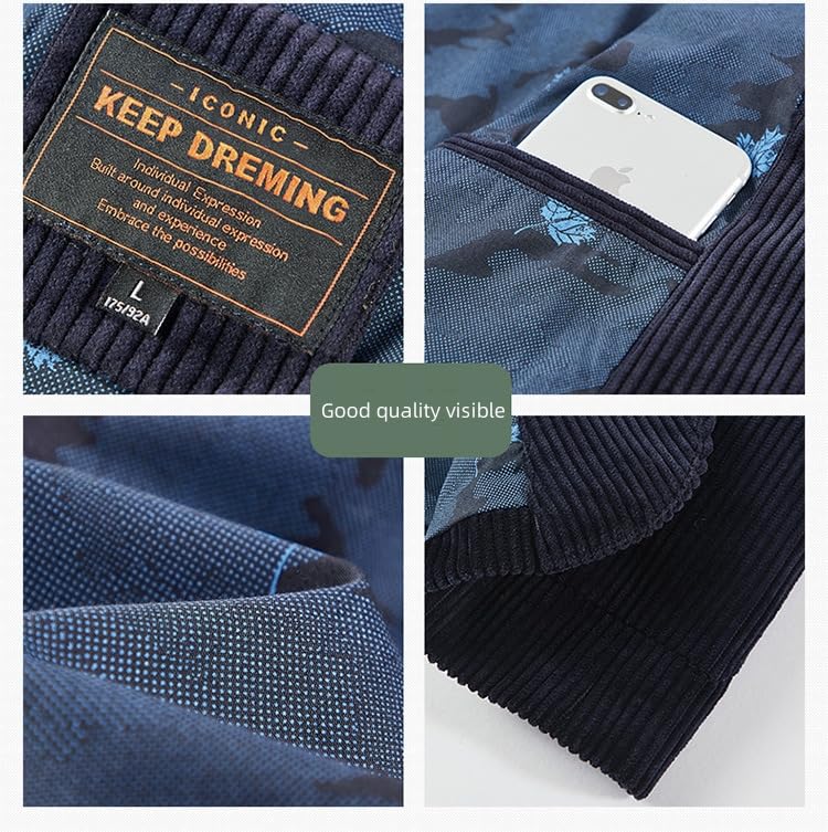 Men's Vintage Casual Work Wear Corduroy Suit Blazer Jacket Sport Coat with Elbow Patch Slim Fit3