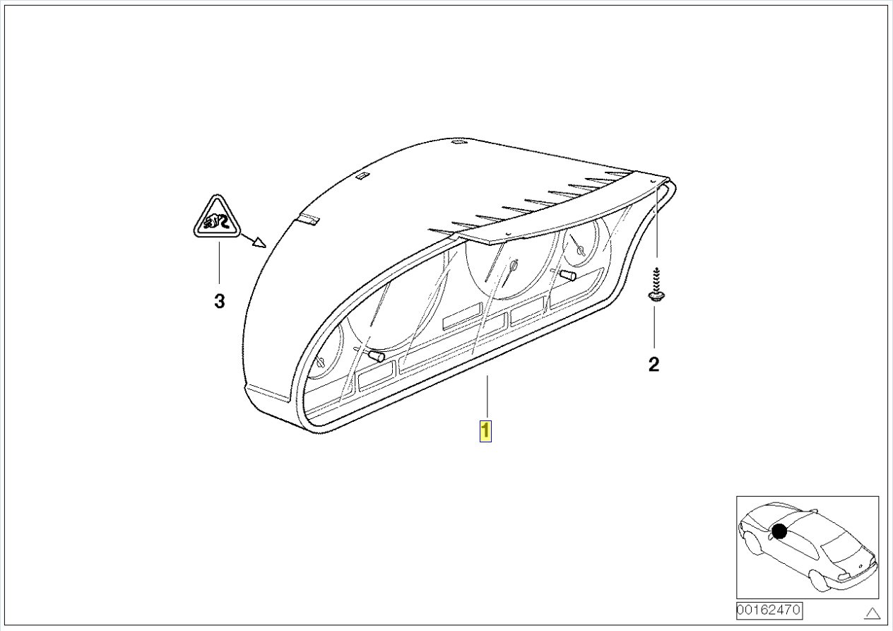 BMW E46 Instrument Cluster Panel Prism Lens 1036024002 Genuine