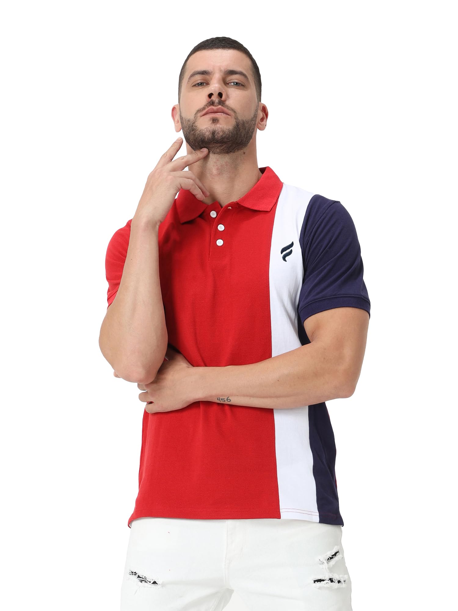 fanideaz Men's Half Sleeve Cotton Polo T-Shirt Stylish Vertical Stripes Mens Tshirt-picture-19