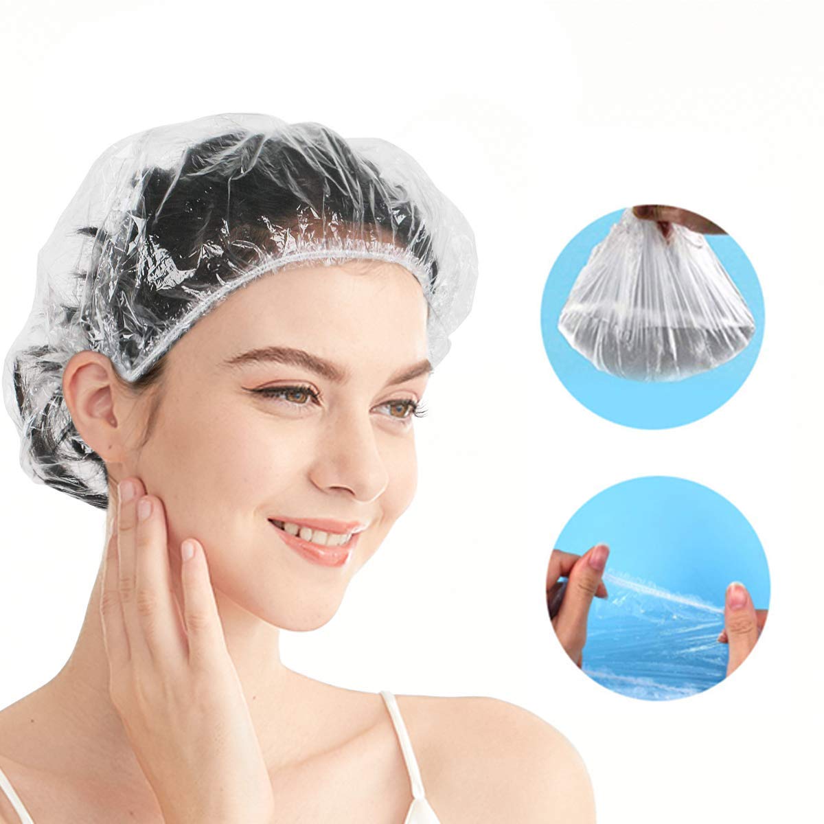Shower Cap Disposable 100 Pcs Thickening Women Shower