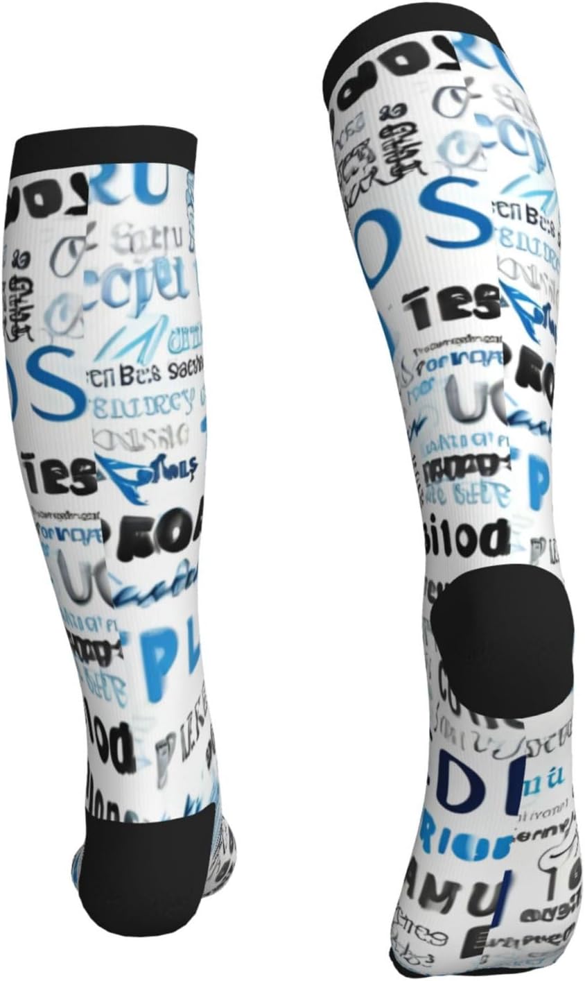 Gymnastics Blue Print Compression Running Socks For Men And Women Athletic Socks For Everyday Use Socks