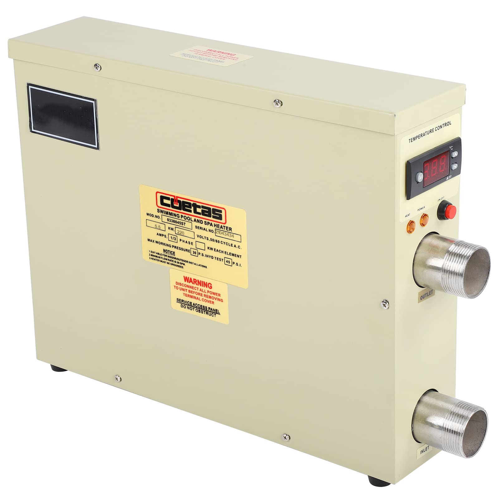 CHICIRIS Elektryczny Podgrzewacz Wody 220 V 5,5 KW Termostat Maszyna Grzewcza do Małych Basenów, Gorących źródeł, Hydroterapii, Trwała Stal Nierdzewna