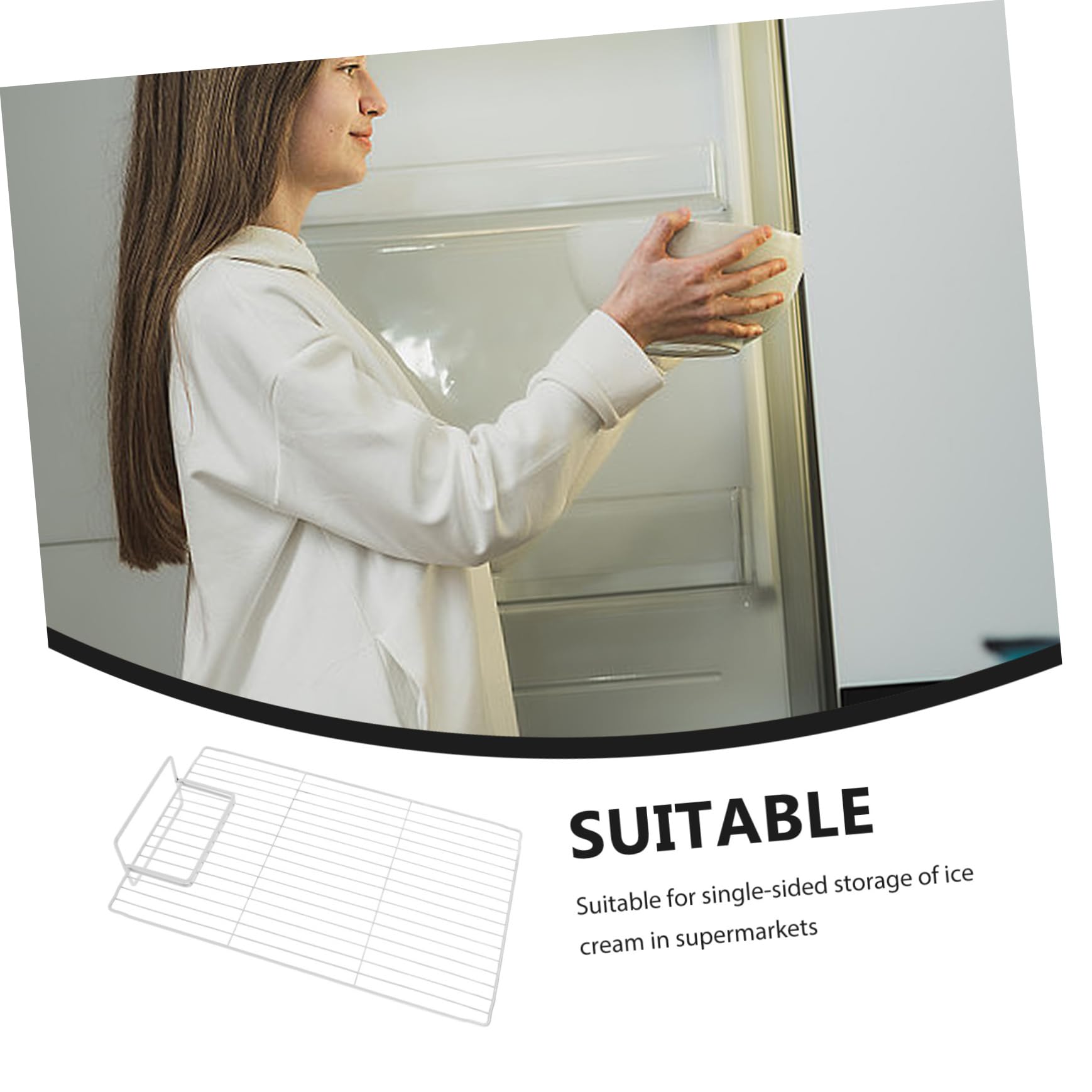 Luxshiny Separador Diseño de Malla Ventilada para Congelador y Refrigerador de Hierro Divisor Eficaz para Organización en Congeladores Domésticos y Supermercados