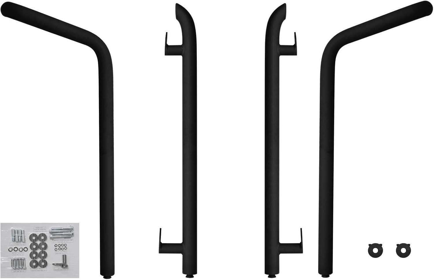 SuperATV Rock Sliders Nerf Bars Tree Kickers for 2014-2023 Polaris RZR XP 4 1000 | Wrinkle Black | Constructed of 1.75" Heavy-Duty Tubing | Powder Coat Finish | Bolt-on Mounting