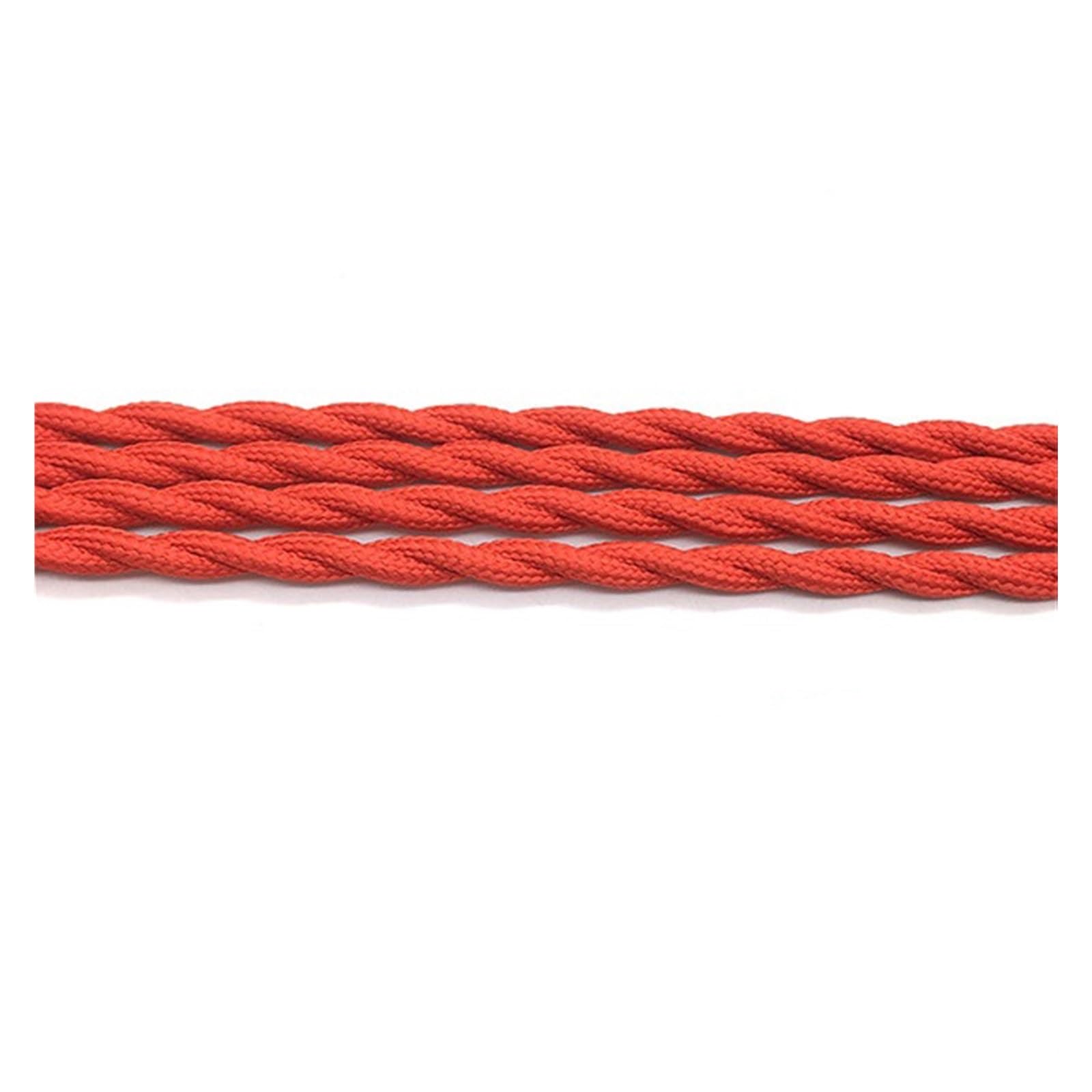 cable eléctrico, Cable de alimentación trenzado 2 conductores 0,75 mm² recubierto tela, multicolor,5 a 100 metros(Red,20m)