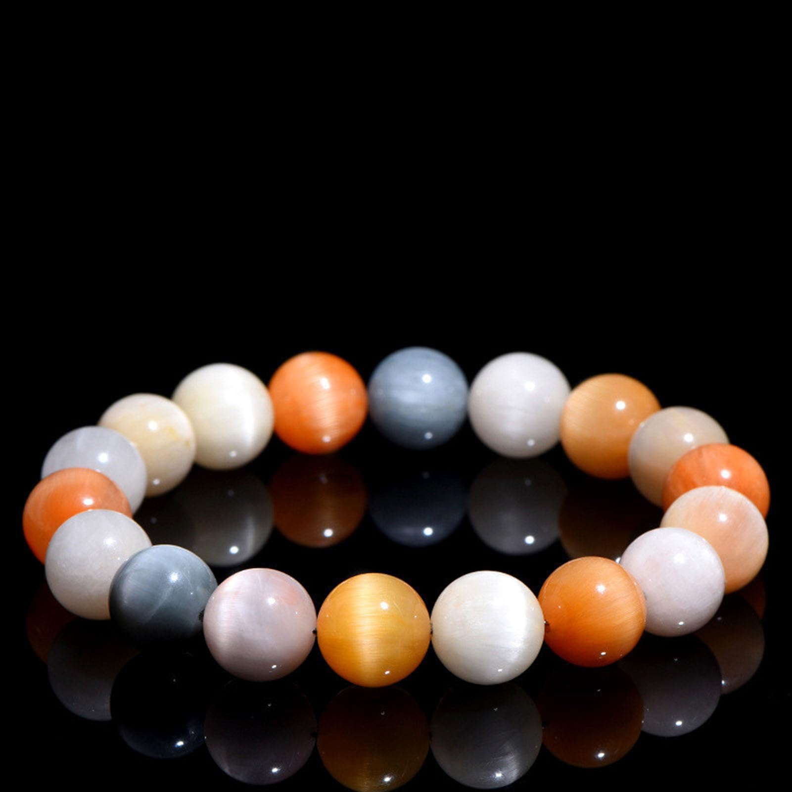 Pulsera de Pelo de Cuarzo Suave, Cuentas de Cristal Multicolor de Cuarzo rutilado para Equilibrio Emocional y energía Relajante, joyería de Piedras Preciosas Naturales elásticas,5a,10MM