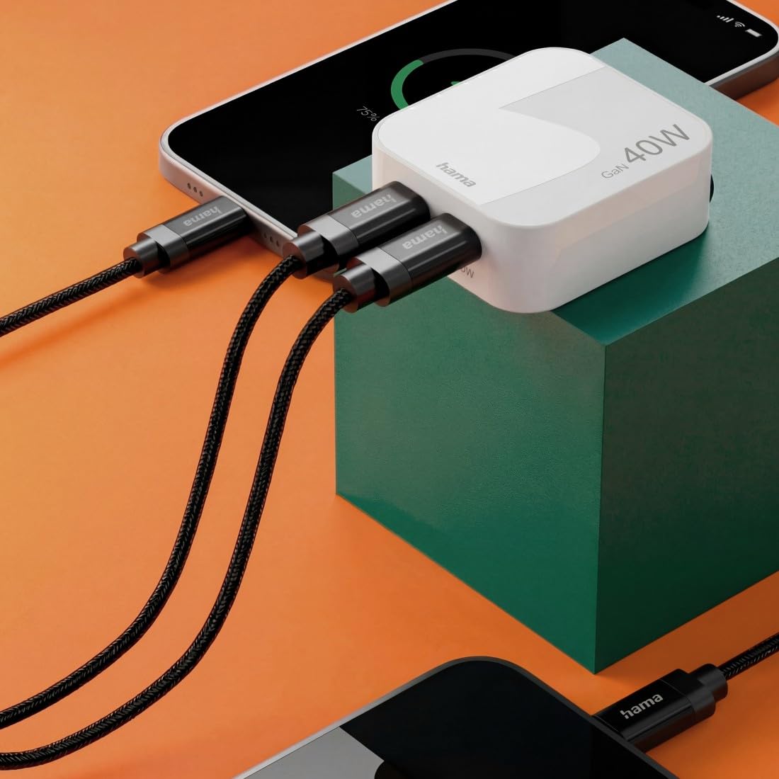 Hama | Cargador rápido 40W con 2 USB-C Power Delivery Plegable