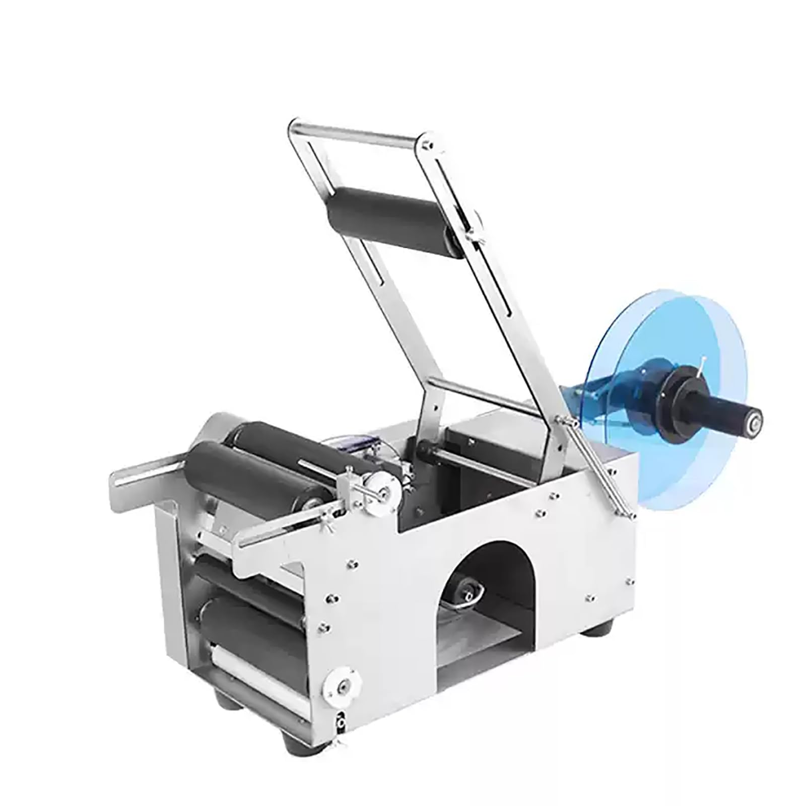 Etichettatrice per bottiglie rotonde, etichettatrice semiautomatica per contenitori 15-120 mm, in grado di 20-40 etichette al minuto per cosmetici, bevande e alimenti
