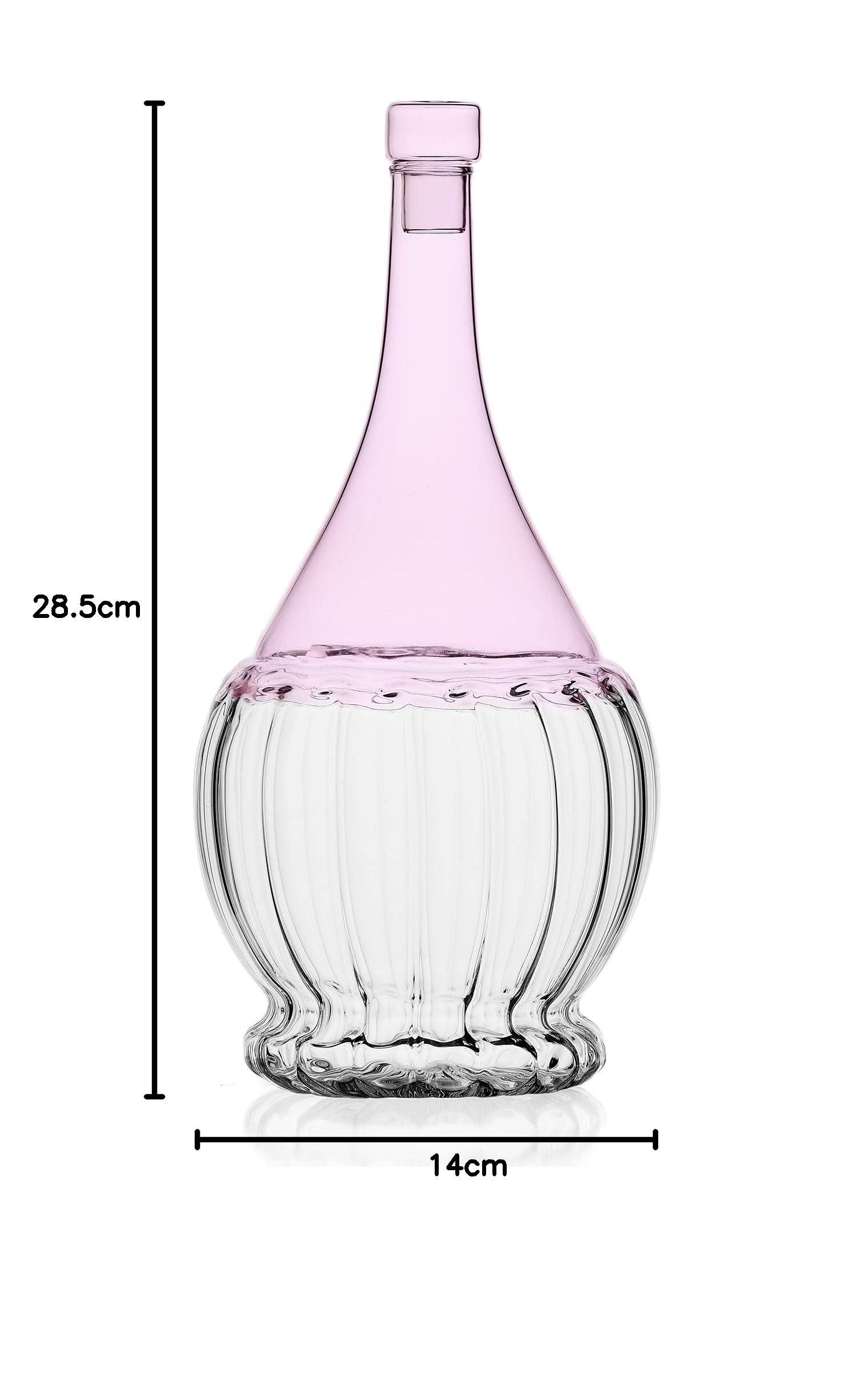 Ichendorf Milano Fiasco Rosa | Collezione Garden Picnic | 180 cl | Vetro Borosilicato | Fatto a Mano