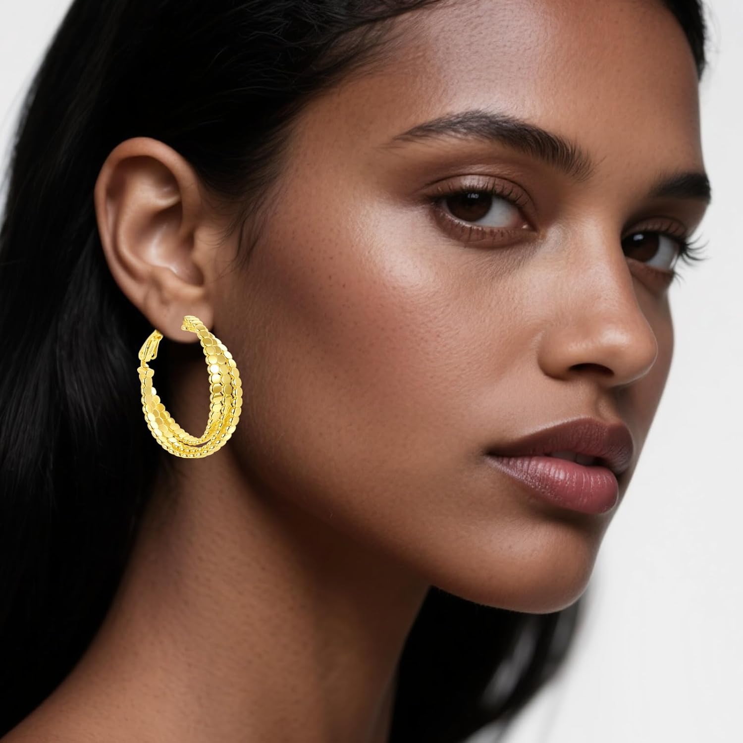 14k Gold Hoop Earrings for Women Twisted Chunky Hoop Earrings Thick Hoops Unique Gold Jewelry for Women Every Occasion - Image 2