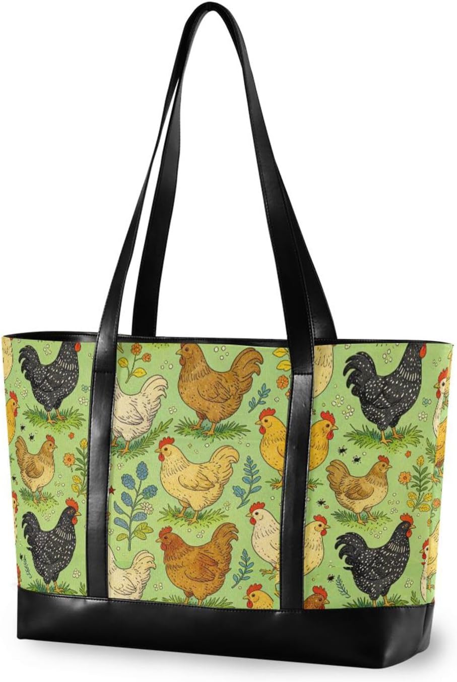 simple laptop bag with zipper Vintage Farm Animal Chicken Lover for university with tablet