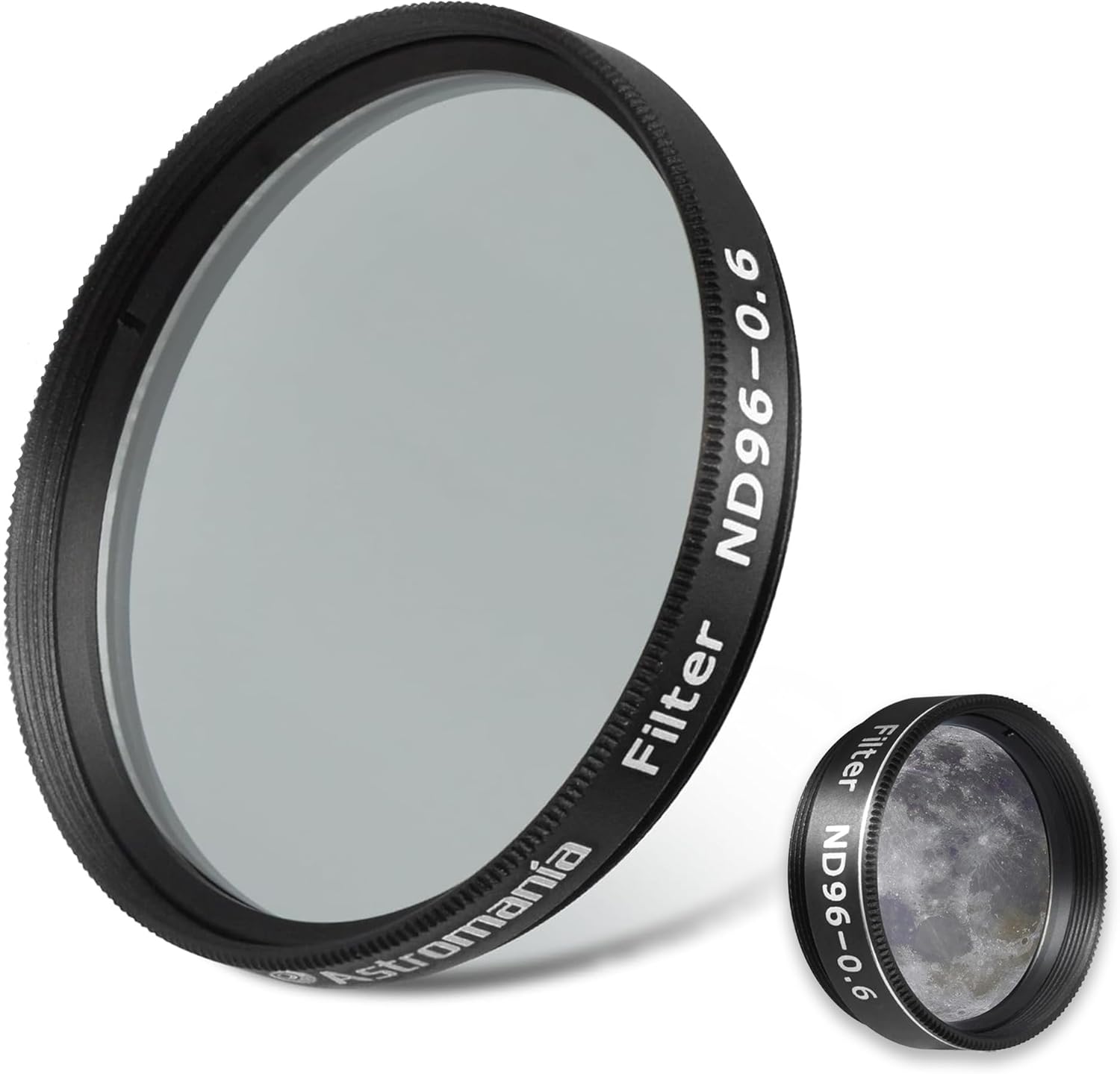 Astromania 1.25" Moon Telescope Eyepiece Color Filter ND96-0.6 - Bundle with - 2" Moon Telescope Eyepiece Filter ND96-0.6