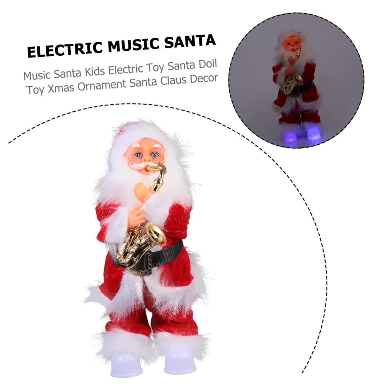 Abaodam Muñeca Musical de Papá Noel Juguete Eléctrico para Decoración Navideña Adorno Creativo de Papá Noel para Fiesta de Invierno