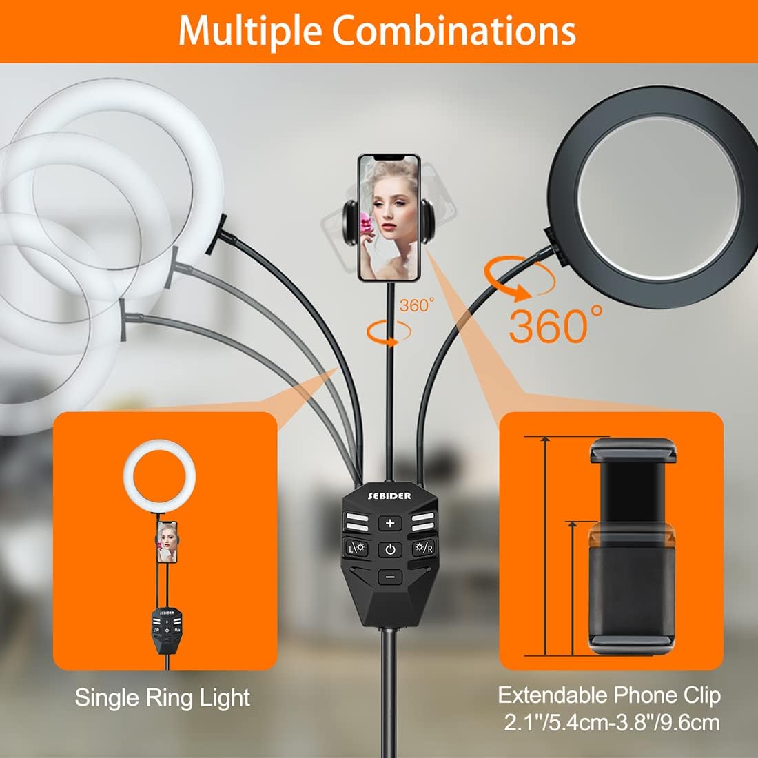 Blасk Frіdау Sаlе 2022 SEBIDER Dual 36W 6500K LED Ring Light with 73 Extendable Tripod Stand & Phone Holder, Portable Light Rings with Carry Bag for YouTube Video/Selfie/Live Stream/Makeup/TikTok Suреr Bіg Clеаrаnсе! SEBIDER Dual 36W 6500K LED Ring Light with 73 Extendable Tripod Stand & Phone Holder, Portable Light Rings with Carry Bag for YouTube Video/Selfie/Live Stream/Makeup/TikTok
