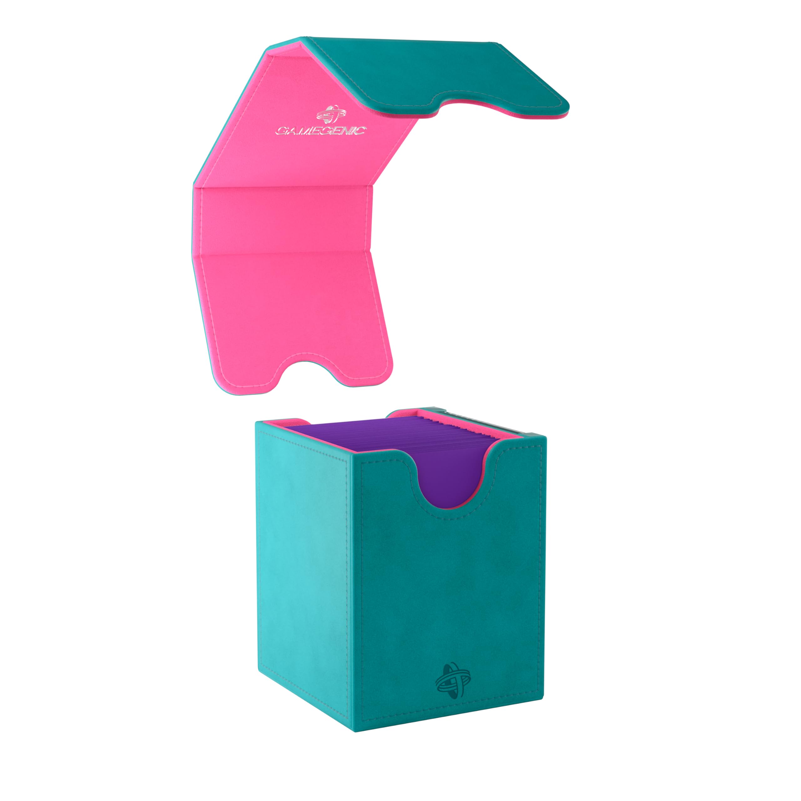 Gamegenic, Squire Plus 100+ XL Exclusive Line Teal/Pink, jusqu'à 100 cartes à double couche, couleur : turquoise/rose