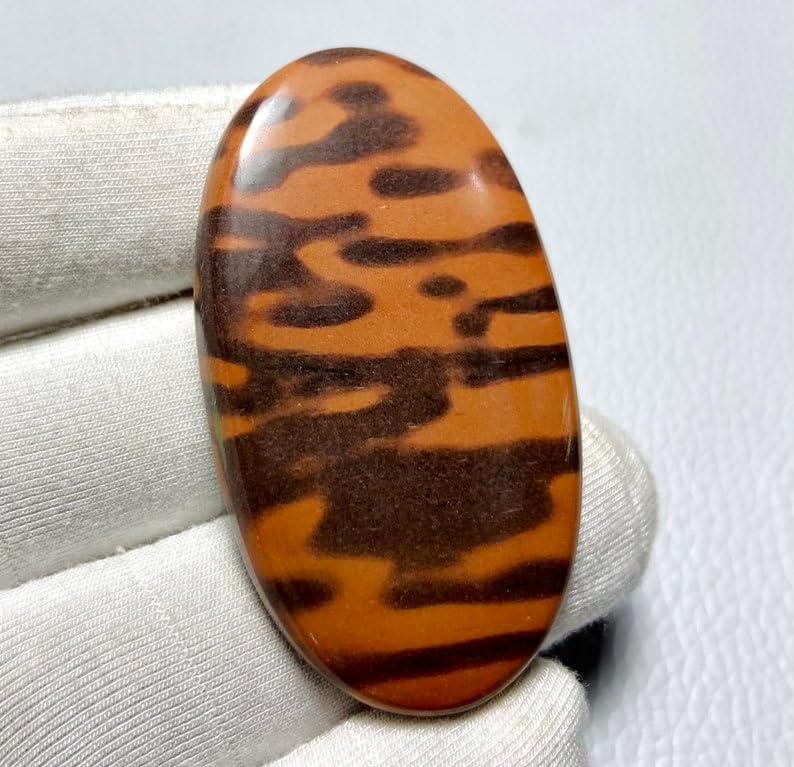 Jaspe peau de tigre cabochon 50mm pour réparer ou personnaliser une bague