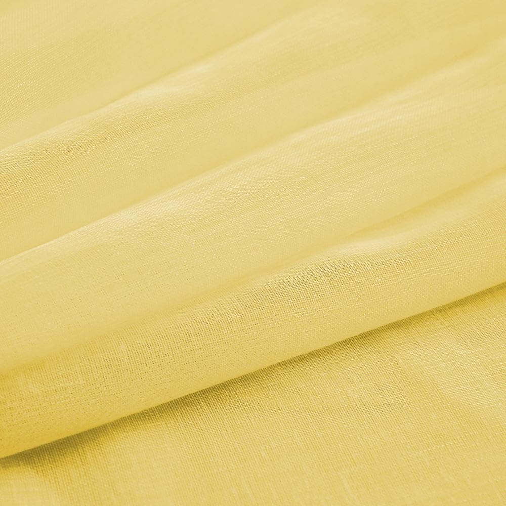 Rideaux Transparents Modernes Unis Jaune Couleur Unie Rideaux Courts pour Salon Voile Tulle fenêtre drapé pour Cuisine-Gris, sur Mesure, Anneaux Haut