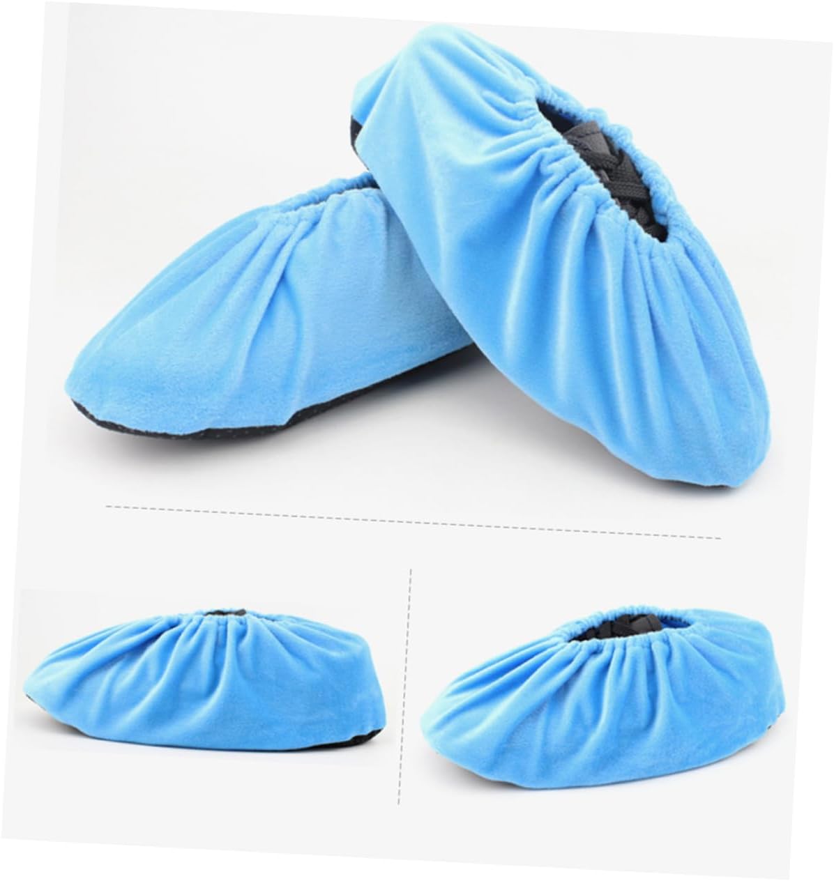 5pairs Reusable Anti-skid Thicken Shoes Covers for Home Use Durable Washable Overshoes in Brown - Blue and Wine Floors Clean and Tidy