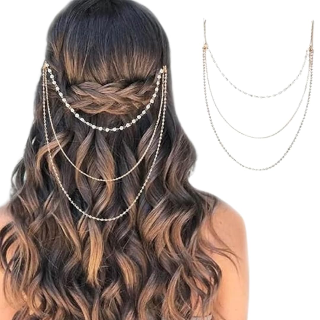 Premium Crystal Pearl Head Chain for Women – Gold Hair Jewelry Bridal Headpiece, Stylish Hair Accessory for Wedding, Party & Occasion (1 Pc)-image-5