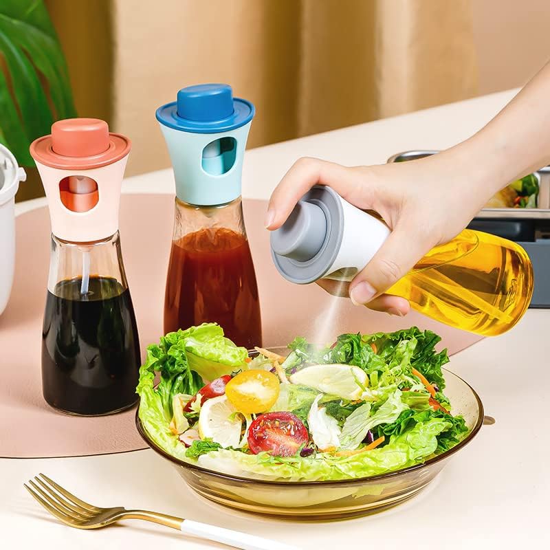 Glass Olive Oil Dispenser Bottle,Oil and Vinegar Cruet with Stainless Steel Spout for Kitchen, Cooking Oil Bottles, Modern Oil Sprayer.150Ml Small Glass Oil Dressing Spray Bottle,Multipurpose Oil Spra