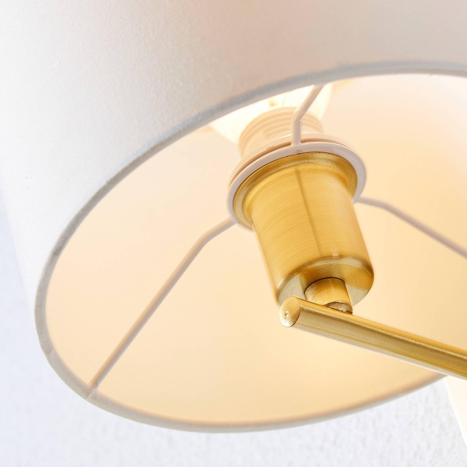 LED Lámpara de pared 'Florens' (Moderno) en Blanco hecho de Textura, Tela, Tejido, Seda e.o. para Salón & Comedor (1 llama, E14) de Lindby | lámparas de pared textiles, aplique