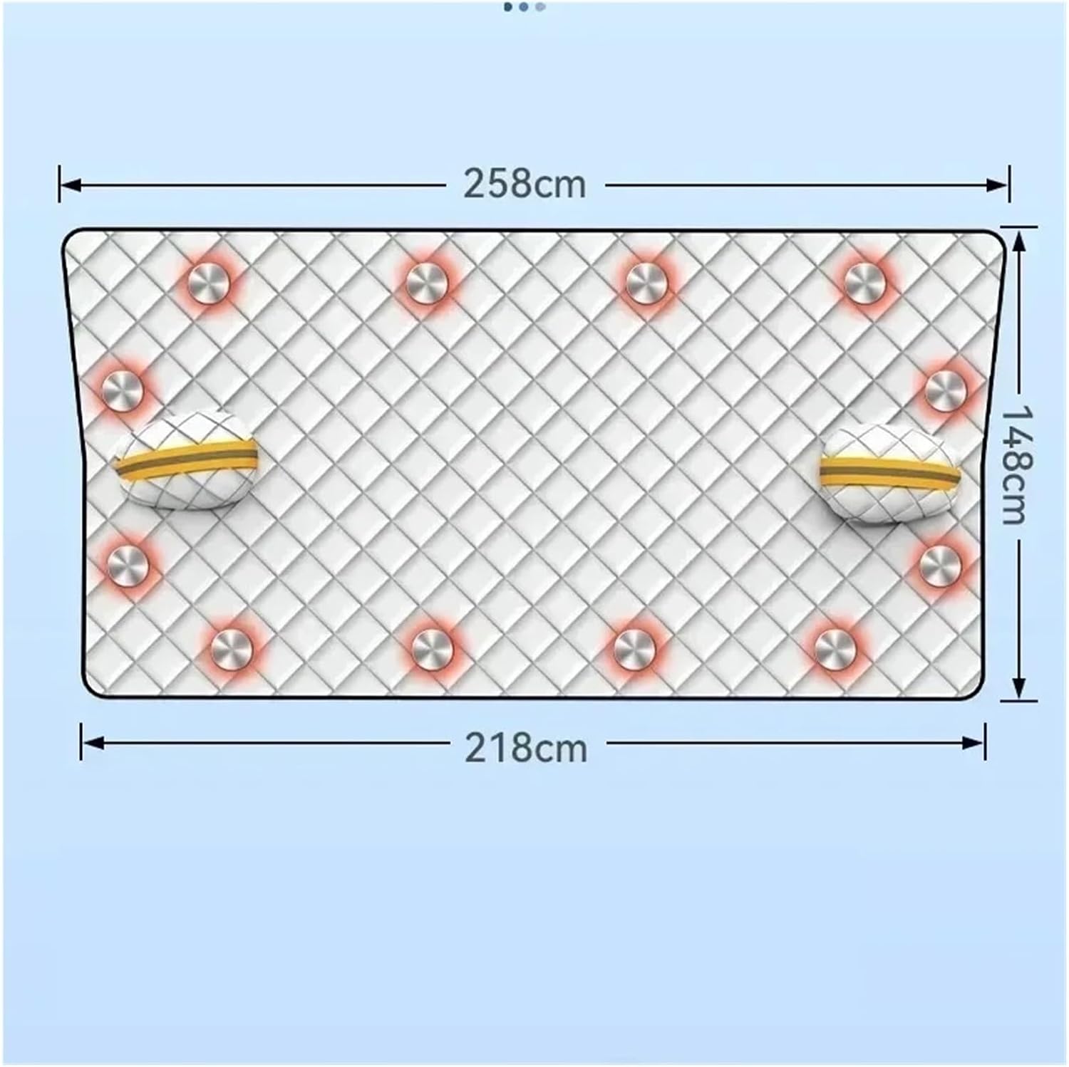 Snow Protection for Cars Magnetic Car Windshield Cover Winter Ice Snow Dust Frost Guard UV Protector Front Window Sun Shade Outdoor(L-12pieces Magnet)