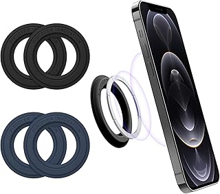 [ 4 Pack ] Nillkin Magsafe Wall Mount, Magsafe Sticker Holder for iPhone 14 13 12 Pro Max/Pro/Mini/Magsafe Case, Magnetic Phone Holder Cell Phone Stand for Shower,Kitchen,Bedroom - 2 Black and 2 Blue